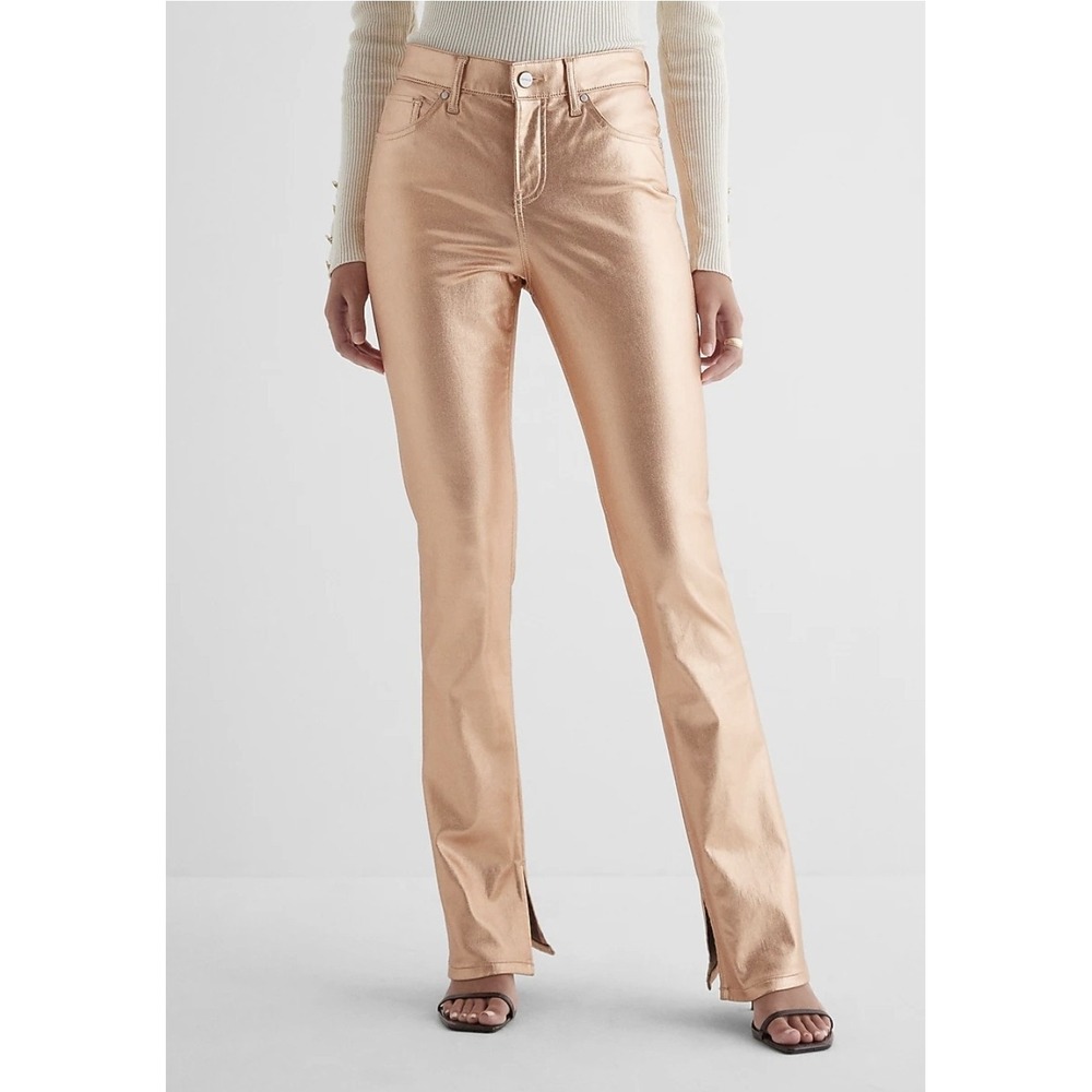 EXPRESS‎ skyscraper mid-rise metallic rose gold jeans-size 2R-NWT